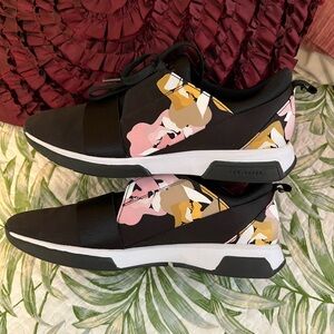 Ted Baker Black and Pink Floral Sneakers